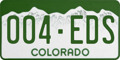CO license plate 004EDS