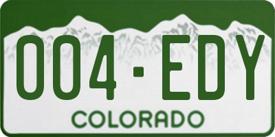 CO license plate 004EDY