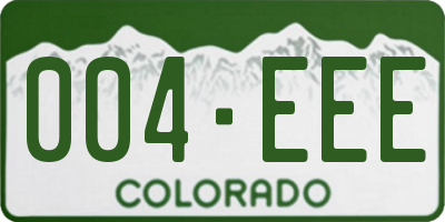 CO license plate 004EEE