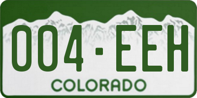 CO license plate 004EEH