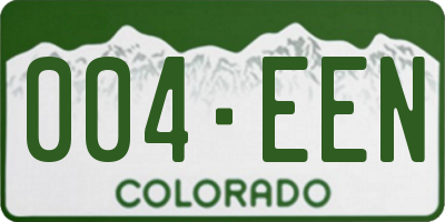 CO license plate 004EEN