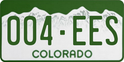 CO license plate 004EES