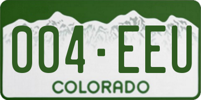 CO license plate 004EEU