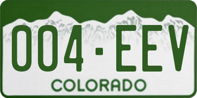 CO license plate 004EEV