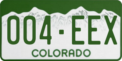 CO license plate 004EEX
