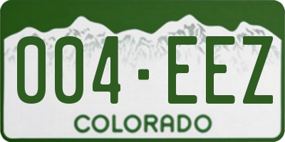 CO license plate 004EEZ