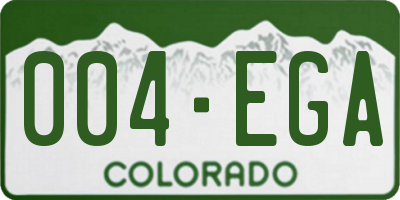 CO license plate 004EGA
