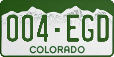 CO license plate 004EGD