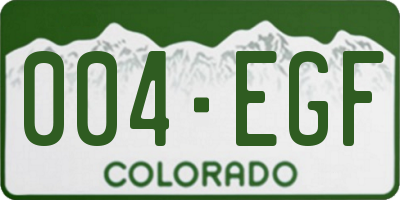 CO license plate 004EGF