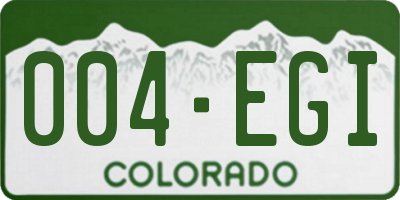 CO license plate 004EGI