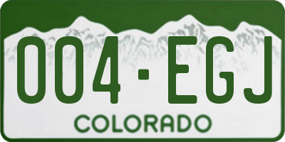 CO license plate 004EGJ
