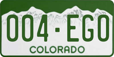 CO license plate 004EGO