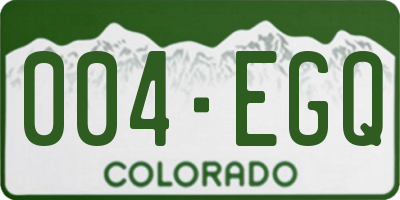 CO license plate 004EGQ