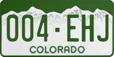 CO license plate 004EHJ