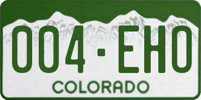 CO license plate 004EHO