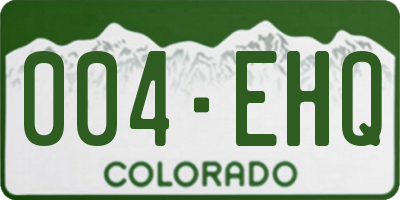 CO license plate 004EHQ