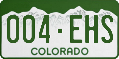 CO license plate 004EHS