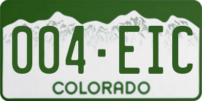 CO license plate 004EIC