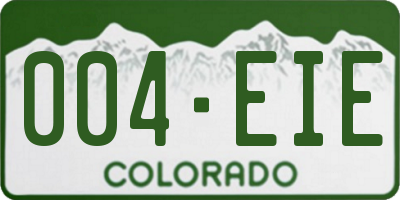 CO license plate 004EIE