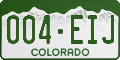 CO license plate 004EIJ