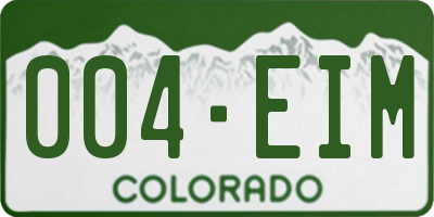 CO license plate 004EIM