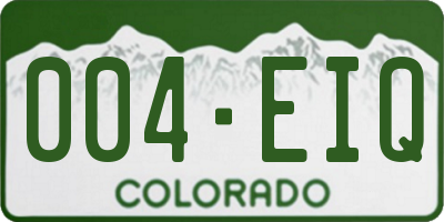 CO license plate 004EIQ