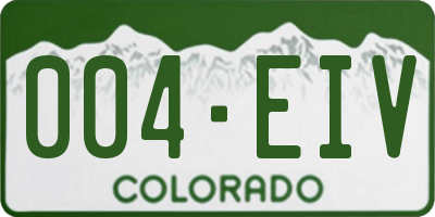 CO license plate 004EIV