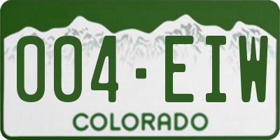 CO license plate 004EIW