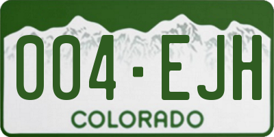 CO license plate 004EJH