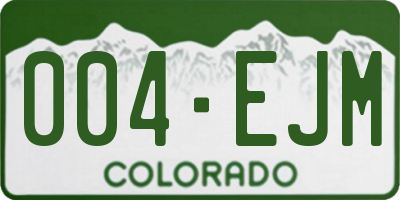 CO license plate 004EJM