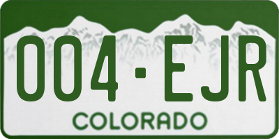 CO license plate 004EJR
