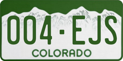 CO license plate 004EJS