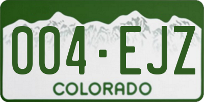 CO license plate 004EJZ