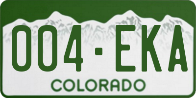 CO license plate 004EKA