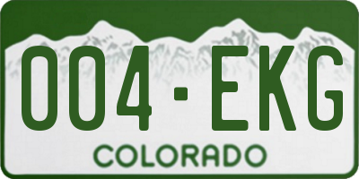 CO license plate 004EKG
