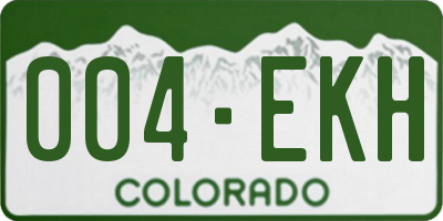 CO license plate 004EKH