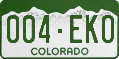CO license plate 004EKO