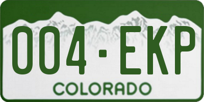 CO license plate 004EKP