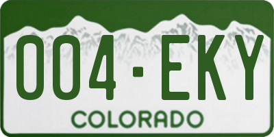 CO license plate 004EKY