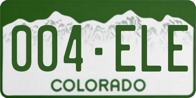 CO license plate 004ELE