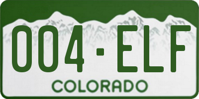 CO license plate 004ELF