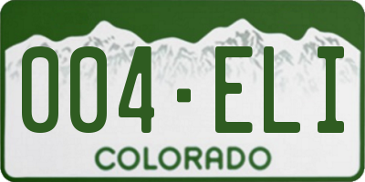 CO license plate 004ELI