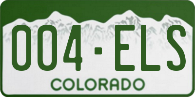 CO license plate 004ELS