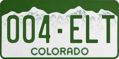 CO license plate 004ELT