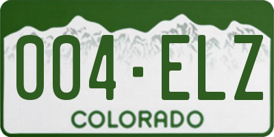 CO license plate 004ELZ