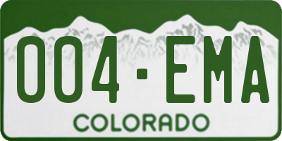 CO license plate 004EMA