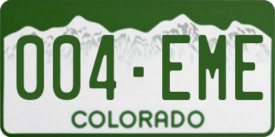 CO license plate 004EME