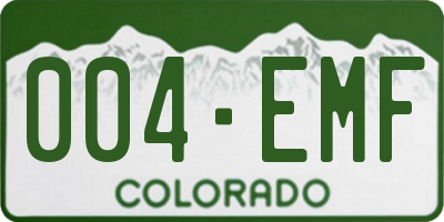CO license plate 004EMF