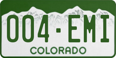 CO license plate 004EMI