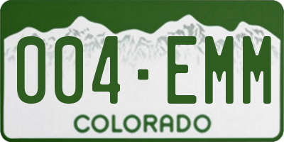 CO license plate 004EMM